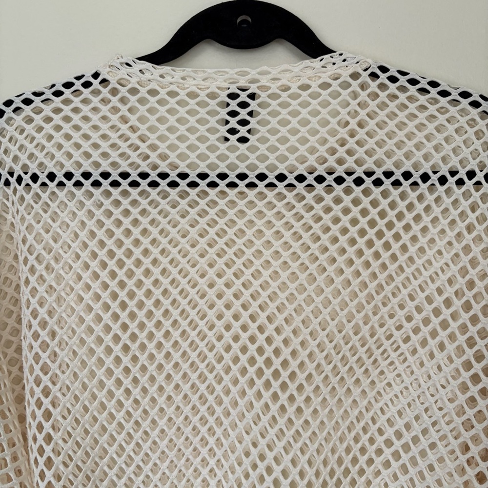 Dazy | Cream Mesh Long Sleeve Top | Size Large - Picture 9 of 10